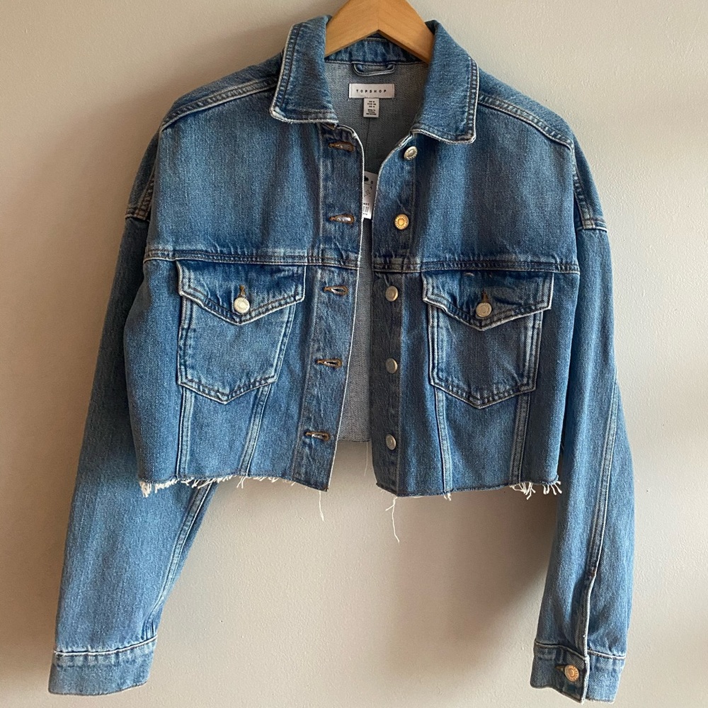 Brand new TopShop Cropped Jean Jacket